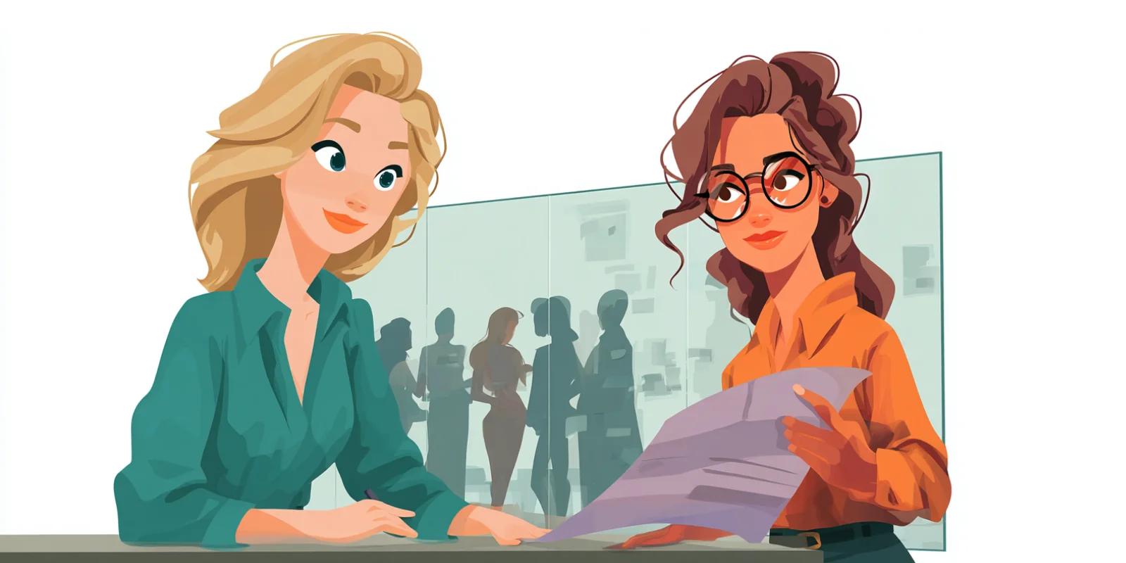 Conveyancing process explained by a female conveyancer wearing teal blouse